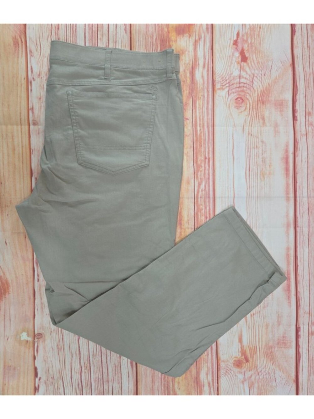 Orvis Mens Beige Flat Front Performance Pants Size 42x32
